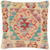 handmade Traditional Pillow Red Blue Hand-made SQUARE 100% WOOL Hand woven turkish pillow2' x 2'